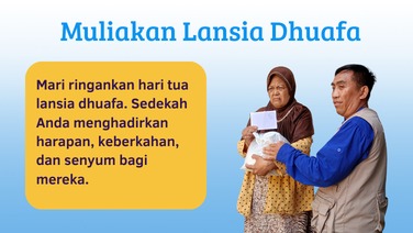 Peduli Lansia dengan memberikan santunan sembako